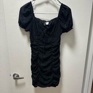 H&M Elegant Black Ruched Dress Small